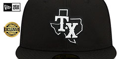 Rangers BATTING PRACTICE TRUCKER Black-White Fitted Hat by New Era - 2nd View