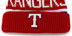 Rangers THE-CALGARY Red-Royal Knit Beanie Hat by Twins 47 Brand - 2nd View