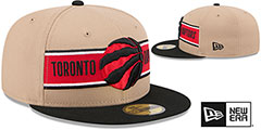 Raptors 2024 NBA DRAFT Camel-Black Fitted Hat by New Era - 2nd View