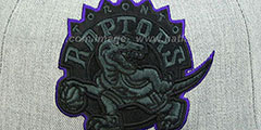 Raptors 2T XL-LOGO FADEOUT Grey-Black Fitted Hat by Mitchell and Ness - 2nd View