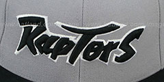 Raptors 2T XL-WORDMARK Grey-Black Fitted Hat by Mitchell and Ness - 2nd View