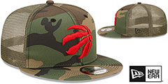 Raptors ARMY CAMO TRUCKER Hat by New Era - 2nd View