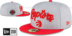 Raptors ROPE STITCH DRAFT Grey-Red Fitted Hat by New Era - 2nd View