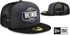 Ravens 2021 NFL TRUCKER DRAFT Fitted Hat by New Era - 2nd View