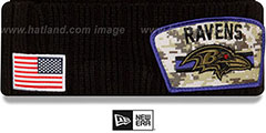 Ravens 2021 SALUTE-TO-SERVICE Knit Beanie Hat by New Era - 2nd View