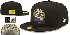 Ravens 2022 SALUTE-TO-SERVICE Black Fitted Hat by New Era - 2nd View