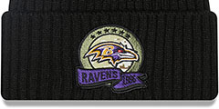 Ravens 2022 SALUTE-TO-SERVICE Knit Beanie Hat by New Era - 2nd View