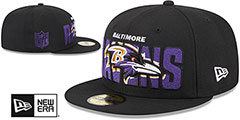 Ravens 2023 NFL DRAFT Black Fitted Hat by New Era - 2nd View