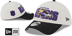 Ravens 2023 NFL DRAFT FLEX Stone-Black Hat by New Era - 2nd View