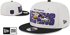 Ravens 2023 NFL DRAFT SNAPBACK Stone-Black Hat by New Era - 2nd View