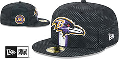 Ravens 2024 NFL SIDELINE Black Fitted Hat by New Era - 2nd View