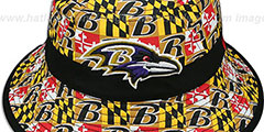 Ravens ALL-OVER MARYLAND FLAG BUCKET Hat by New Era - 2nd View