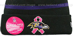 Ravens BCA CRUCIAL CATCH Knit Beanie Hat by New Era - 2nd View