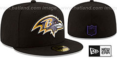 Ravens BEVEL Black Fitted Hat by New Era - 2nd View