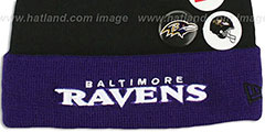 Ravens BUTTON-UP Knit Beanie Hat by New Era - 2nd View