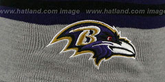 Ravens GREY STRIPETOP Knit Beanie Hat by New Era - 2nd View