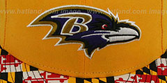 Ravens MARYLAND-FLAG Gold Fitted Hat by New Era - 2nd View