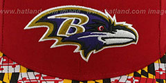 Ravens MARYLAND-FLAG Red Fitted Hat by New Era - 2nd View