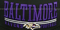 Ravens NFL LATERAL SNAPBACK Black Hat by New Era - 2nd View