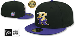 Ravens NFL LIGATURE SIDE-PATCH Black-Purple Fitted Hat by New Era - 2nd View