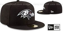 Ravens NFL TEAM-BASIC Black-White Fitted Hat by New Era - 2nd View