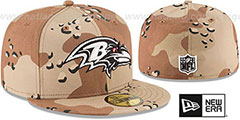 Ravens NFL TEAM-BASIC Desert Storm Camo Fitted Hat by New Era - 2nd View