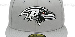 Ravens NFL TEAM-BASIC Grey-Black-White Fitted Hat by New Era - 2nd View