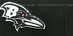 Ravens SIDE TEAM-PATCH Black-White Fitted Hat by New Era - 2nd View