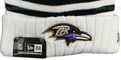 Ravens SNOWFALL STRIPE Knit Beanie Hat by New Era - 2nd View