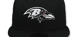 Ravens TEAM-BASIC TRUCKER Black-White Fitted Hat by New Era - 2nd View