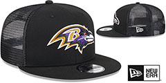 Ravens TEAM-BASIC TRUCKER SNAPBACK Black Hat by New Era - 2nd View