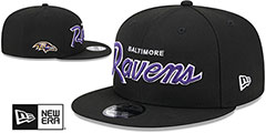 Ravens TEAM-SCRIPT SNAPBACK Black Hat by New Era - 2nd View