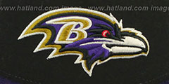 Ravens TRIPLE MELTON STRAPBACK Black-White-Purple Hat by New Era - 2nd View