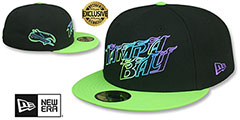 Rays ALTERNATE CITY CONNECT Black-Lime Fitted Hat by New Era - 2nd View