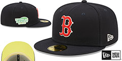 Red Sox 2004 WS CITRUS POP Navy-Yellow Fitted Hat by New Era - 2nd View