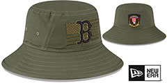 Red Sox 2023 ARMED FORCES STARS N STRIPES BUCKET Hat by New Era - 2nd View