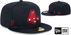 Red Sox 2024 ONFIELD CLUBHOUSE Heather Navy Fitted Hat by New Era - 2nd View