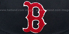 Red Sox CHENILLE APPLIQUE Navy Fitted Hat by New Era - 2nd View