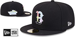 Red Sox COLOR PACK SIDE-PATCH Black Fitted Hat by New Era - 2nd View