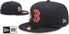 Red Sox CROWN CHAMPS Navy Fitted Hat by New Era - 2nd View