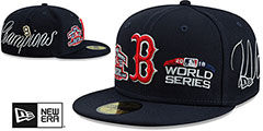 Red Sox HISTORIC CHAMPIONS Navy Fitted Hat by New Era - 2nd View