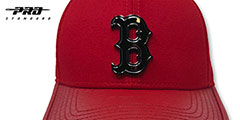 Red Sox LOW-PRO BLACK METAL BADGE STRAPBACK Red Hat by Pro Standard - 2nd View