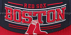 Red Sox RETRO-SMOOTH Navy-Red Fitted Hat by New Era - 2nd View