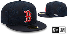 Red Sox SWIRL Navy Fitted Hat by New Era - 2nd View