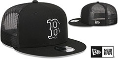 Red Sox TEAM-BASIC TRUCKER SNAPBACK Black-White Hat by New Era - 2nd View