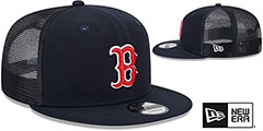 Red Sox TEAM-BASIC TRUCKER SNAPBACK Navy Hat by New Era - 2nd View