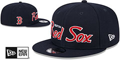 Red Sox TEAM-SCRIPT SNAPBACK Navy Hat by New Era - 2nd View