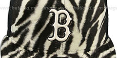 Red Sox ZEBRA ANIMAL-FUR MESH-BACK Fitted Hat by New Era - 2nd View