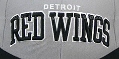 Red Wings 2T XL-WORDMARK Grey-Black Fitted Hat by Mitchell and Ness - 2nd View