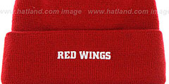 Red Wings POMPOM CUFF Red Knit Beanie Hat by Twins 47 Brand - 2nd View